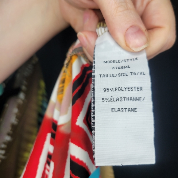 Fun Multi-colored Top with Great Beaded Back Detail - Picture 4 of 4